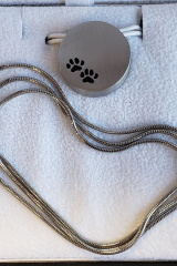 Pewter Circle With Paw Prints