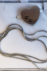 Pewter Heart With Paw Prints