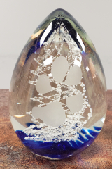 Crystal Essence Egg with Blue and Etched Pawprint