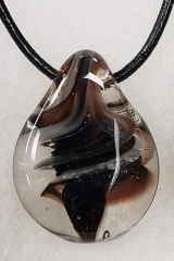 Glass Pendant with Black and White
